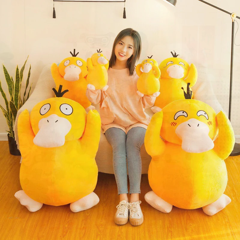 Pokemon Psyduck Plush Toy, Cute Yellow Duck Stuffed Doll, Soft Anime Creature Figure, Kids Birthday Gift, Home Sofa Bed Decor