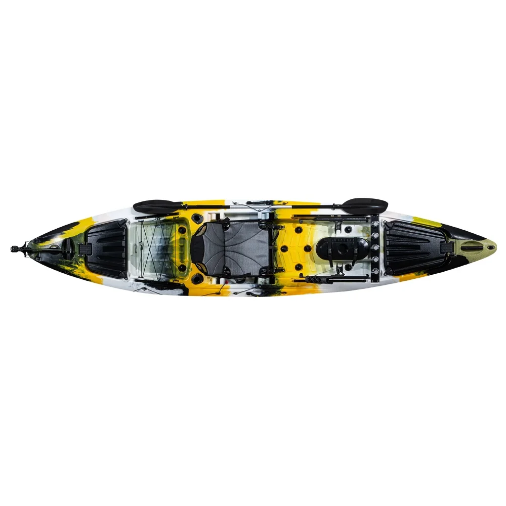 13ft KUER KAYAK Sit‑on‑Top Single Person Pedal Drive Fishing Kayak
