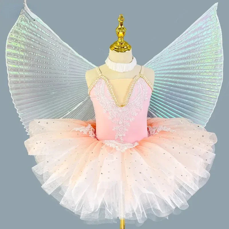 Professional Ballet Tutu Girls Tutu Ballerina Party Dress +Crown 2pcs/Wings Stage Costume  Adult Child Kids Ballet Dance Costume