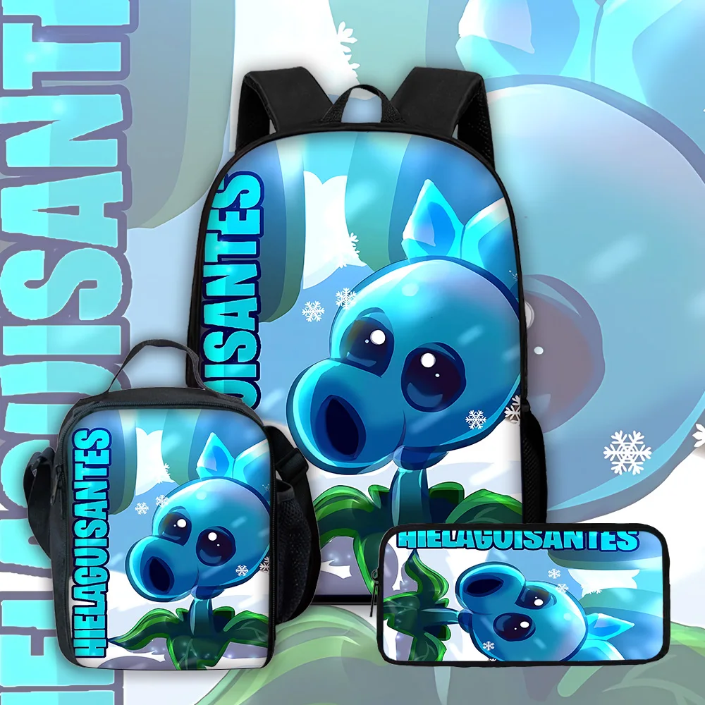 Mochila escolar para niños HOT Game P-Plants vs. Z-Zombies con bolsas para el almuerzo, bolsas para lápices, mochilas escolares para niños y niñas, el mejor regalo