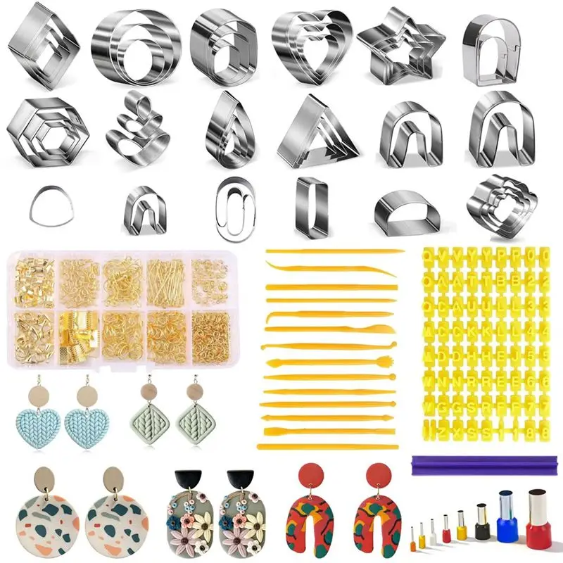 

AB47-Polymer Clay Cutter For Earring Making, For Polymer Clay Tool Set For DIY Sculpting Clay Earrings Circular Accessories