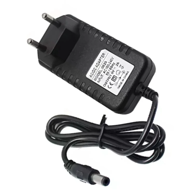 APPLIA-8Pcs Connect Plug DC Plug Converter AC 100V-240V AC DC Power Adapter DC 6V 2A Power Supply Adapter Charger EU Plug