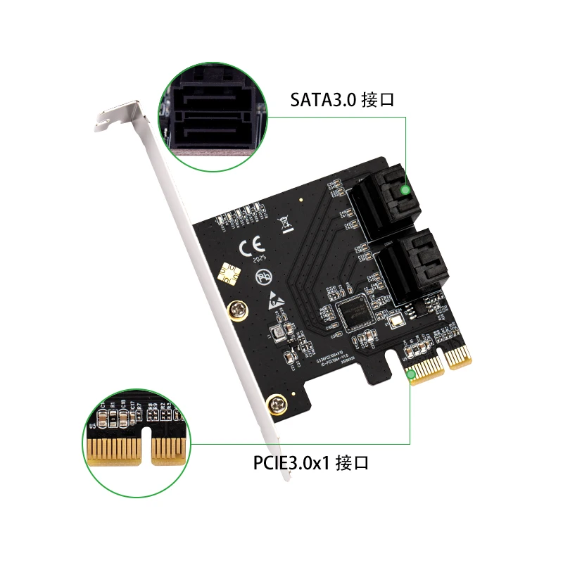 4-port SATA3.0 Expansion Card SATA3 Expansion Card PCIE3.0 X1 To SATA6G Adapter Card 4-port SSD Solid State Drive Card UEFI