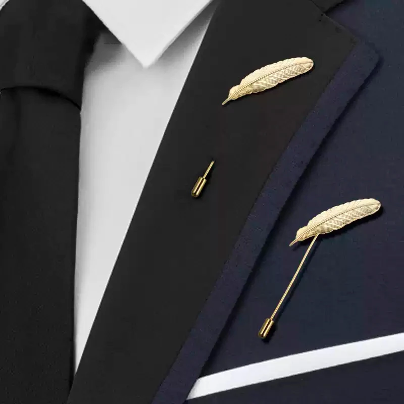 SXH 1PC Vintage Brooch Unisex Blazer Insert Single-Stitch Corsage Mourning Brooch