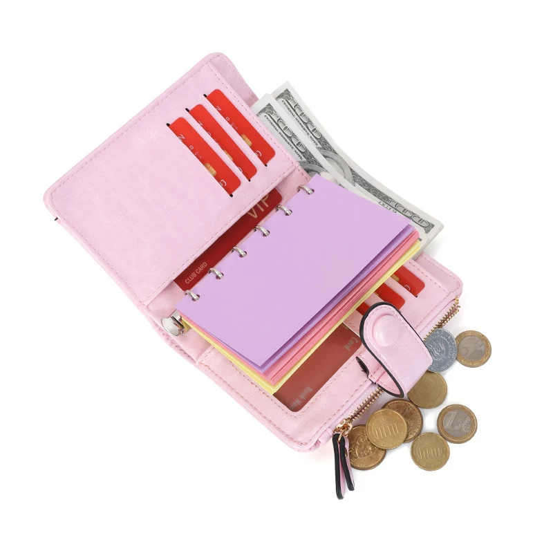 Small Portable notebook 6 Rings Planner Notebook with15 mm Rings A7 Agenda Organizer Diary Journal Wallet