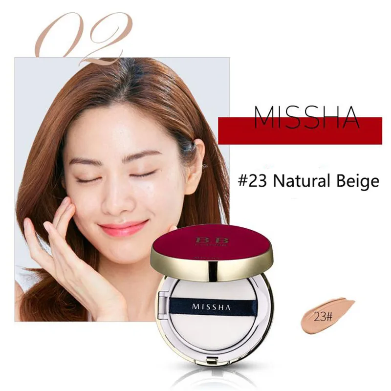 MISSHA Cushion BB Cream 15g Light weight CC Cream Natural Whitening Foundation Moisturizing BB Cream Original Korean Cosmetics