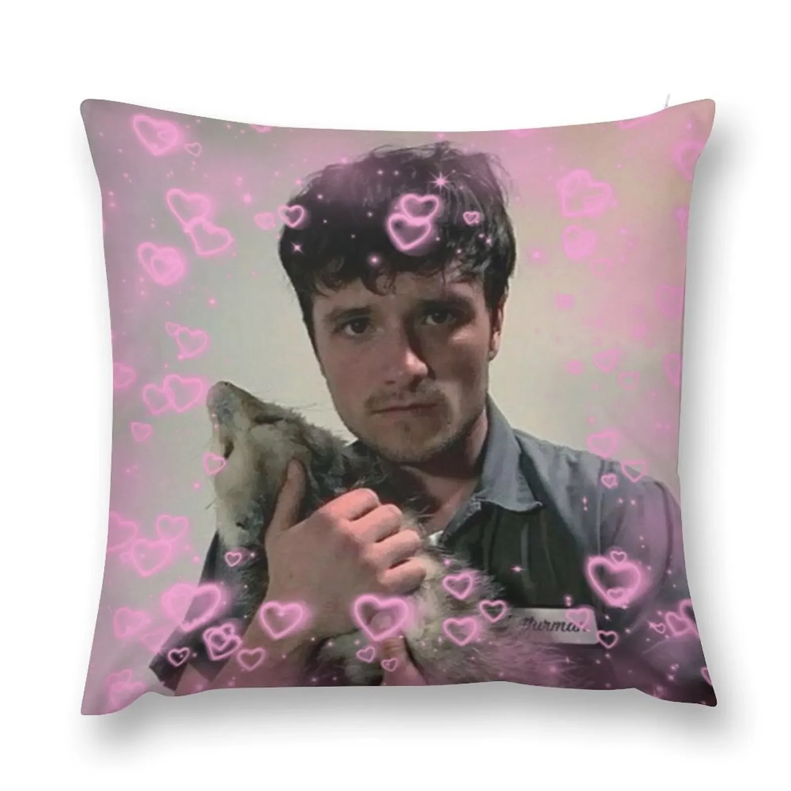 Josh Hutcherson with an opossum Throw Pillow Anime Bed pillowcases pillow