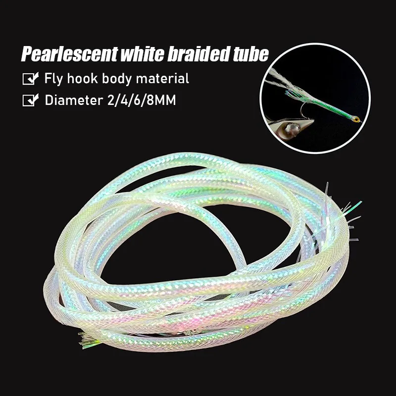 1m Fly Tying Body Imitation Fish-Scale Shining Strip For-White Ice Wing Shrimp Fish Scale Flash-Braided Material Fishing Tools