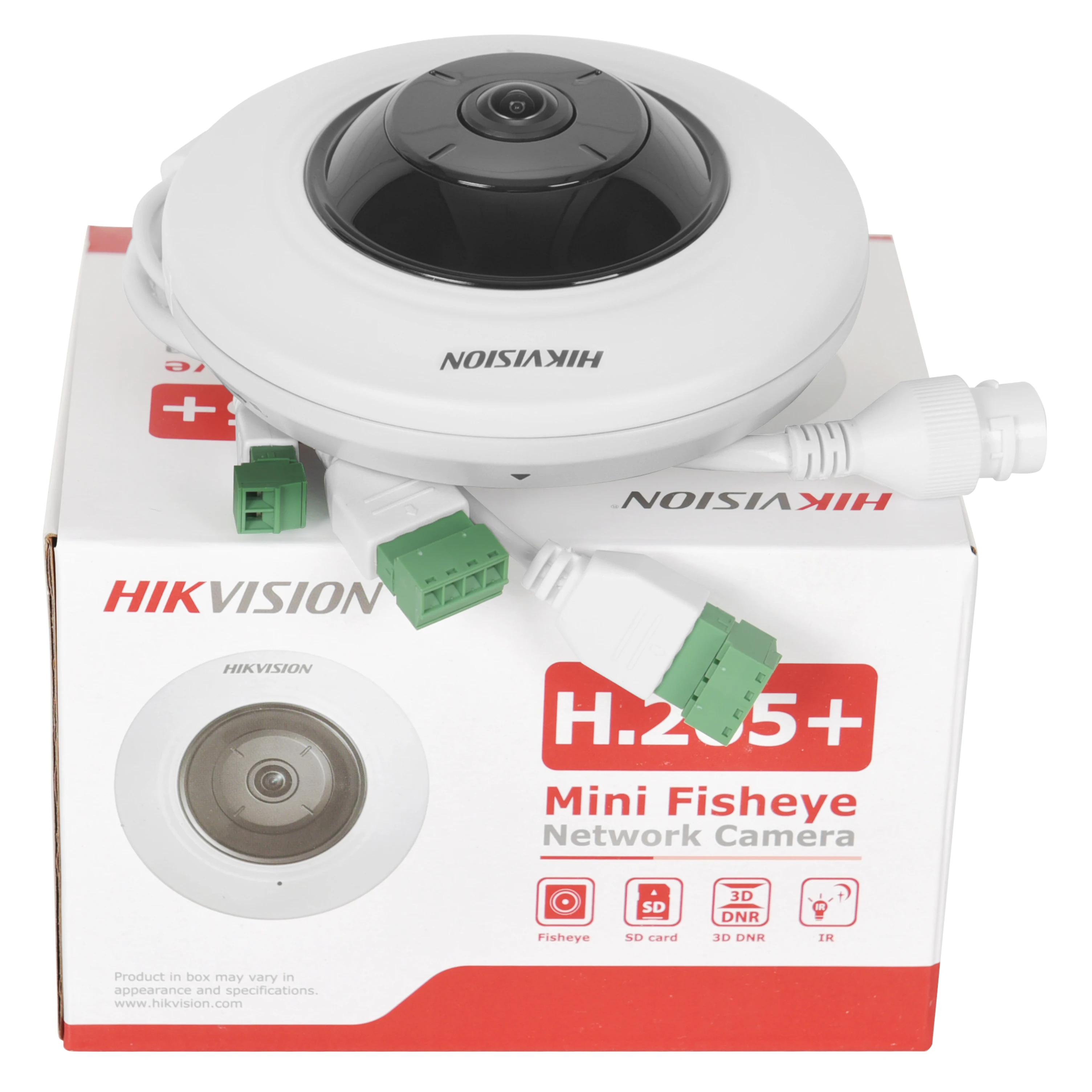 Câmera IP Hikvision 5MP Fisheye DS-2CD2955G0-ISU com suporte para áudio bidirecional 180 °   Fisheye View Vigilância Microfone embutido Slot para cartão SD