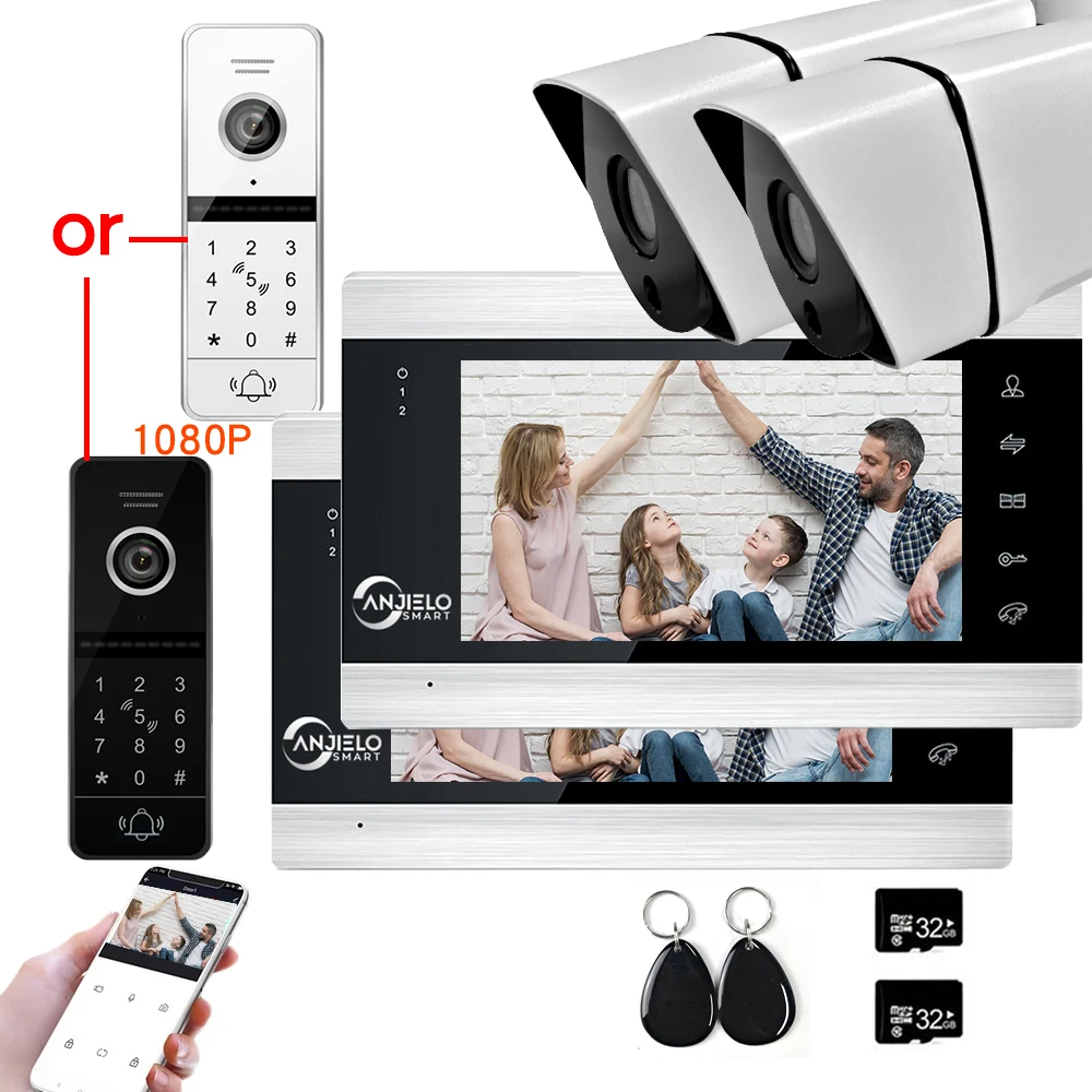 

Video Door Phone Intercom Wired RFID Code Keypad Doorbell 1080P Wireless Wifi Tuya Video Porteiro Intercoms for the Apartment