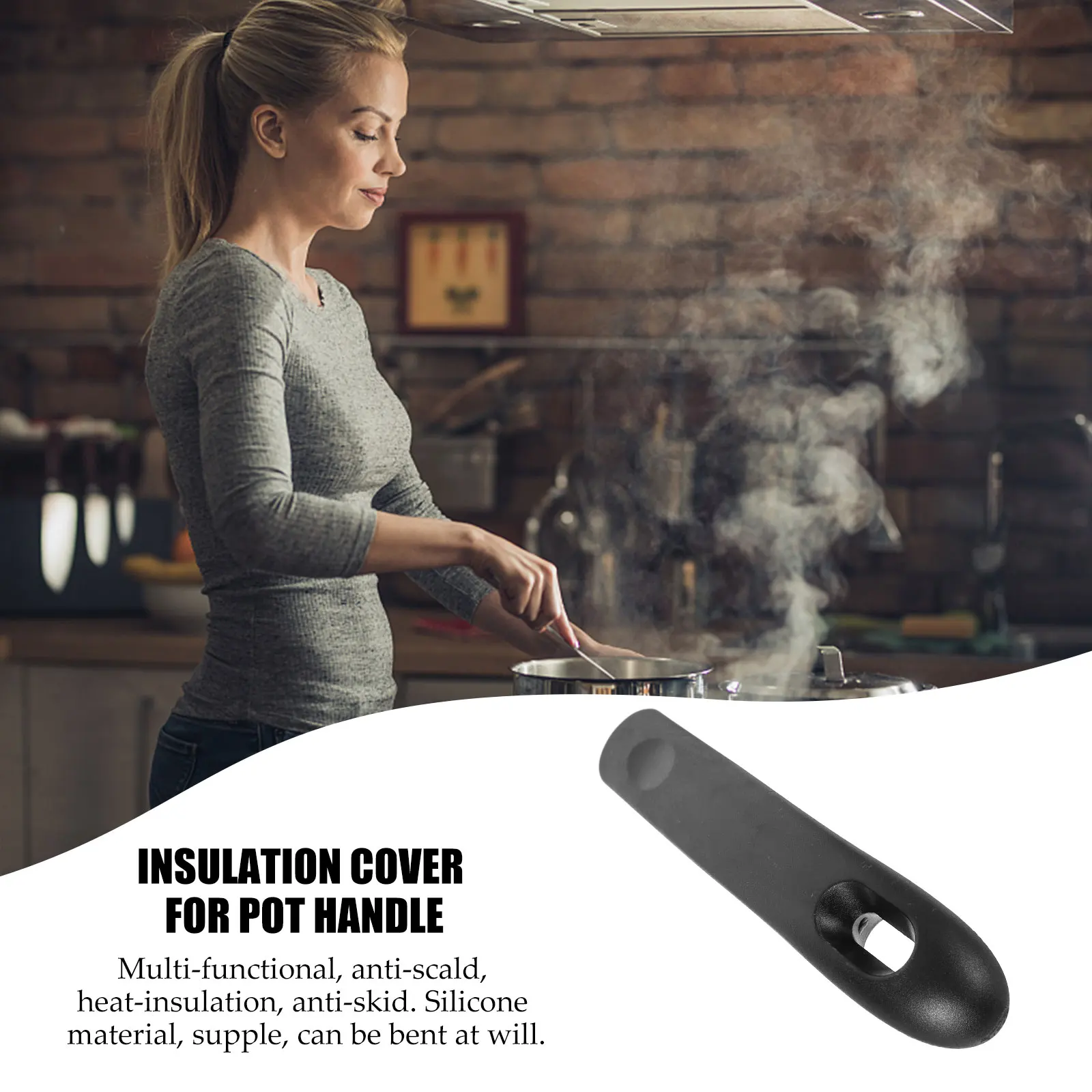 

Scald-Proof Pot Handle Replacement Handle Household Cookware Accessories Wok Saucepan Grip Detachable Wall Hanging