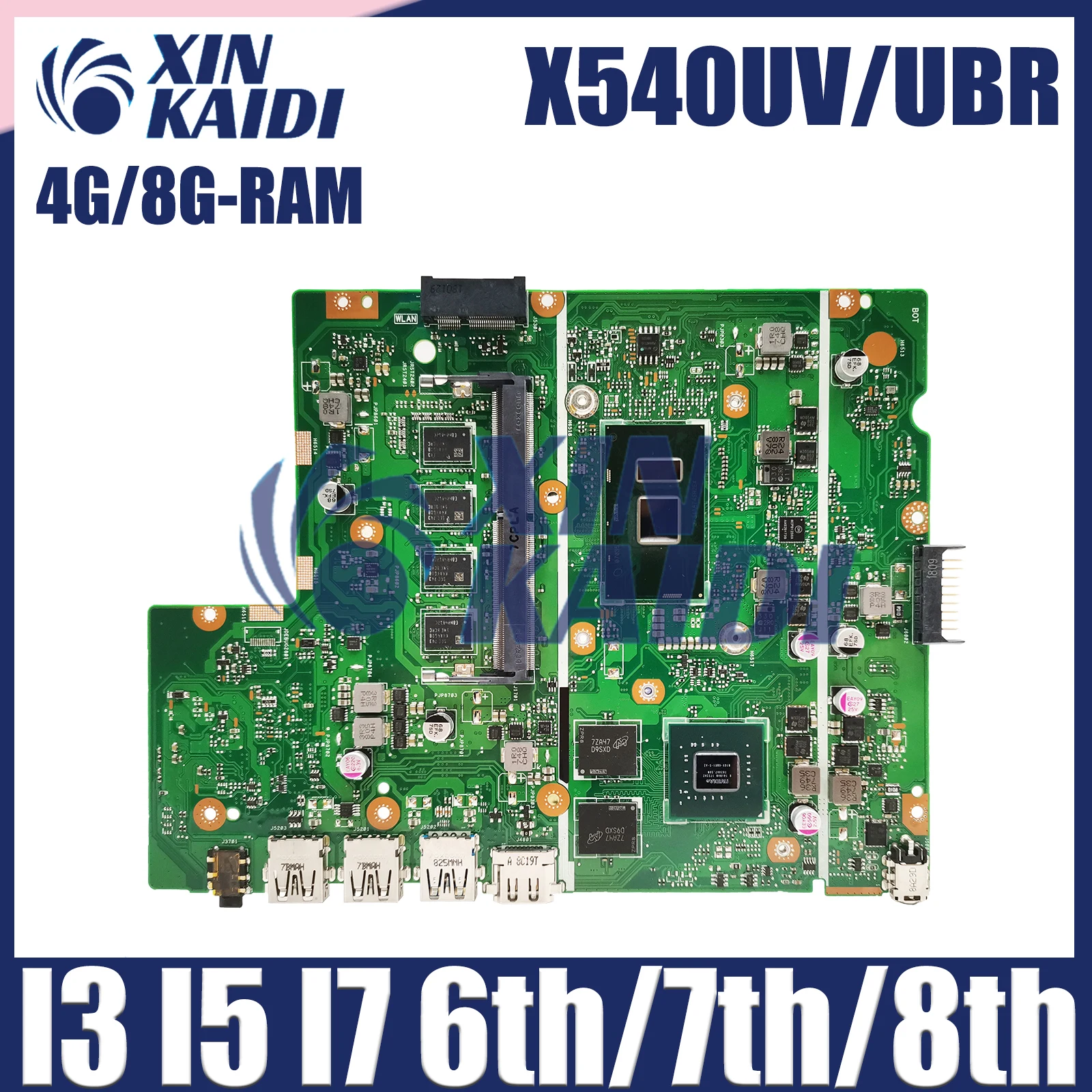 Laptop Motherboard For ASUS X540UV X540UB X540UBR X500U X543U R540U P540U F540U A540U K540U CPU I3 I5 I7 6th/7th/8th Gen 4G/8G