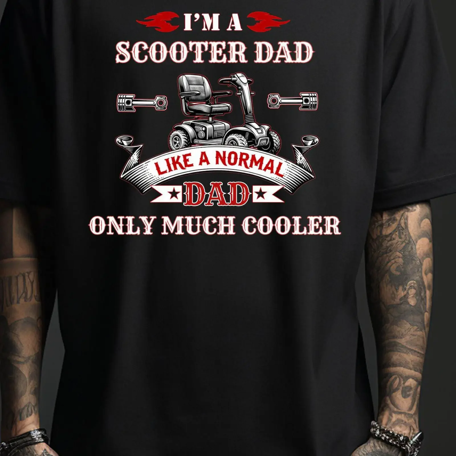 Scooter T Shirt Mobility Funny Dad  vintage Washed Soft Comfortable Breathable Stretched homme fashion Slightly Unisex