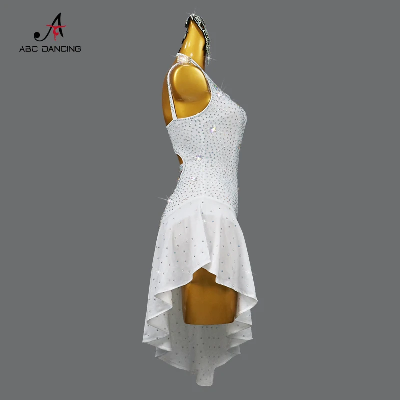 2024 New Ballroom Dress White Latin Dance Women Competition Costume Girl Clothes Line Skirt Female Samba Suit Midi Practice Wear