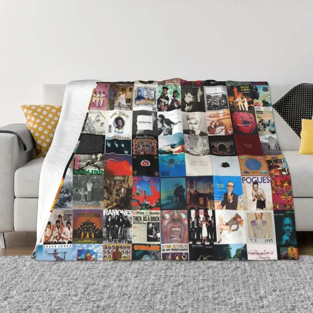 

Greatest Album Collage Throw Blanket Decorative Sofa Shaggy Thins Hairy Blankets