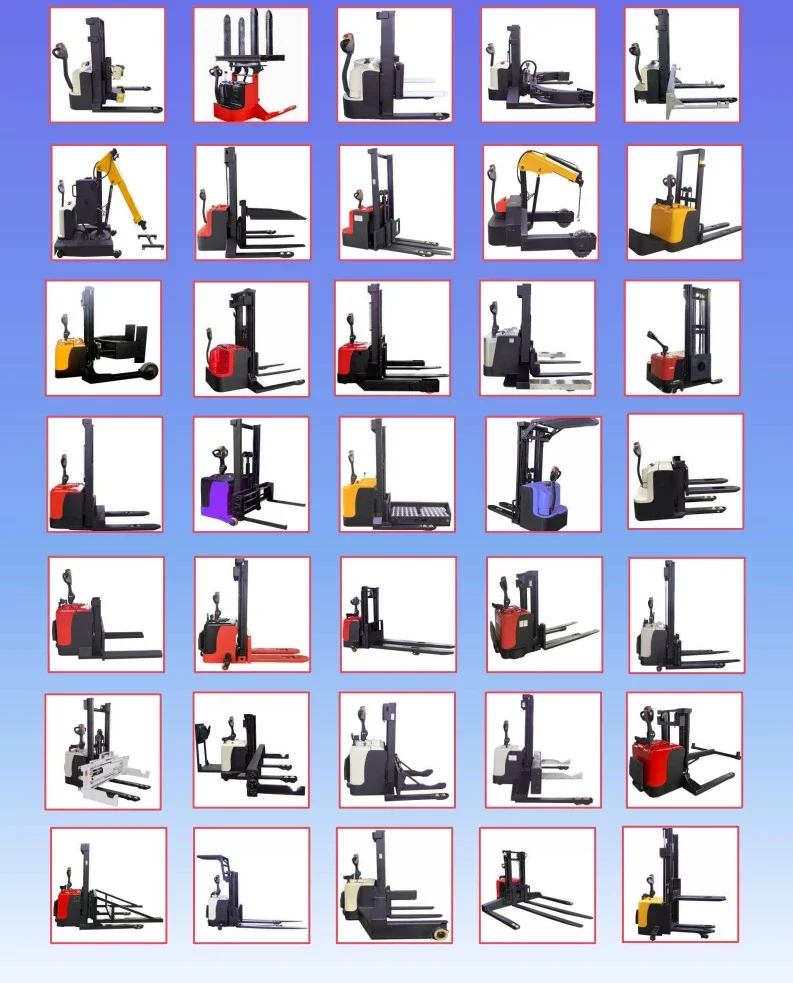 Prezzo economico Stacker Morsetto a rullo rotante 1.0Ton 2Ton 3Ton Carrello elevatore impilatore elettrico per magazzino