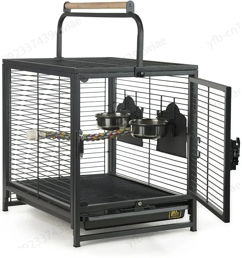 Travel Carrier Bird Cage 47.6 x 37.5 x 45.7 cm Aviary for Bird Outside Iron Bird Cage