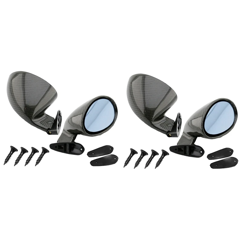 

2 Set Carbon Fiber Universal Classic Retro Door Wing Side Mirror Rearview Mirror California Style Car Accessories