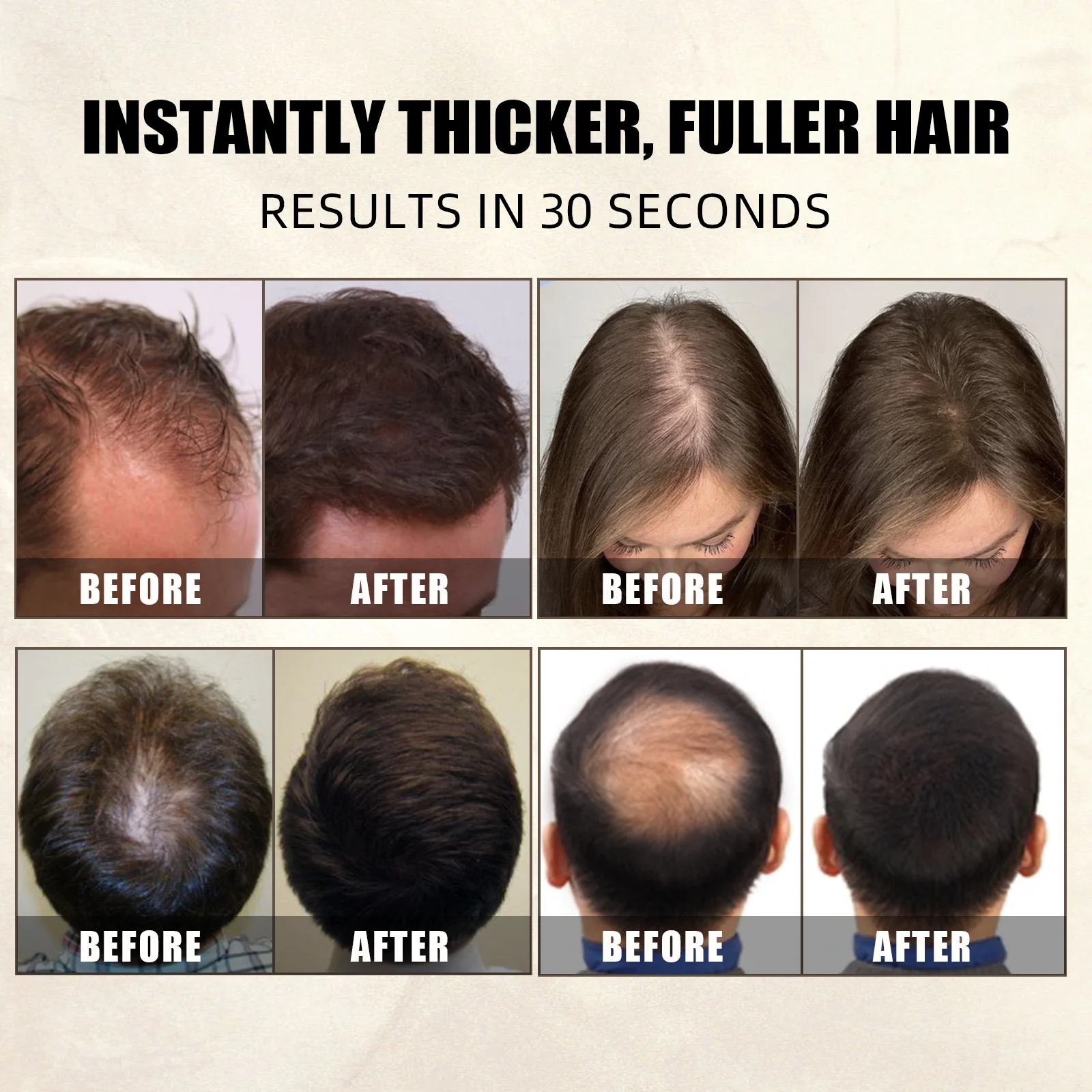 مجموعة ألياف بناء الشعر الرائعة: مسحوق ألياف 30 جرام + بخاخ تصفيف 120 مل - مقاوم للرياح/العرق، يحمل حجم 24 ساعة #6