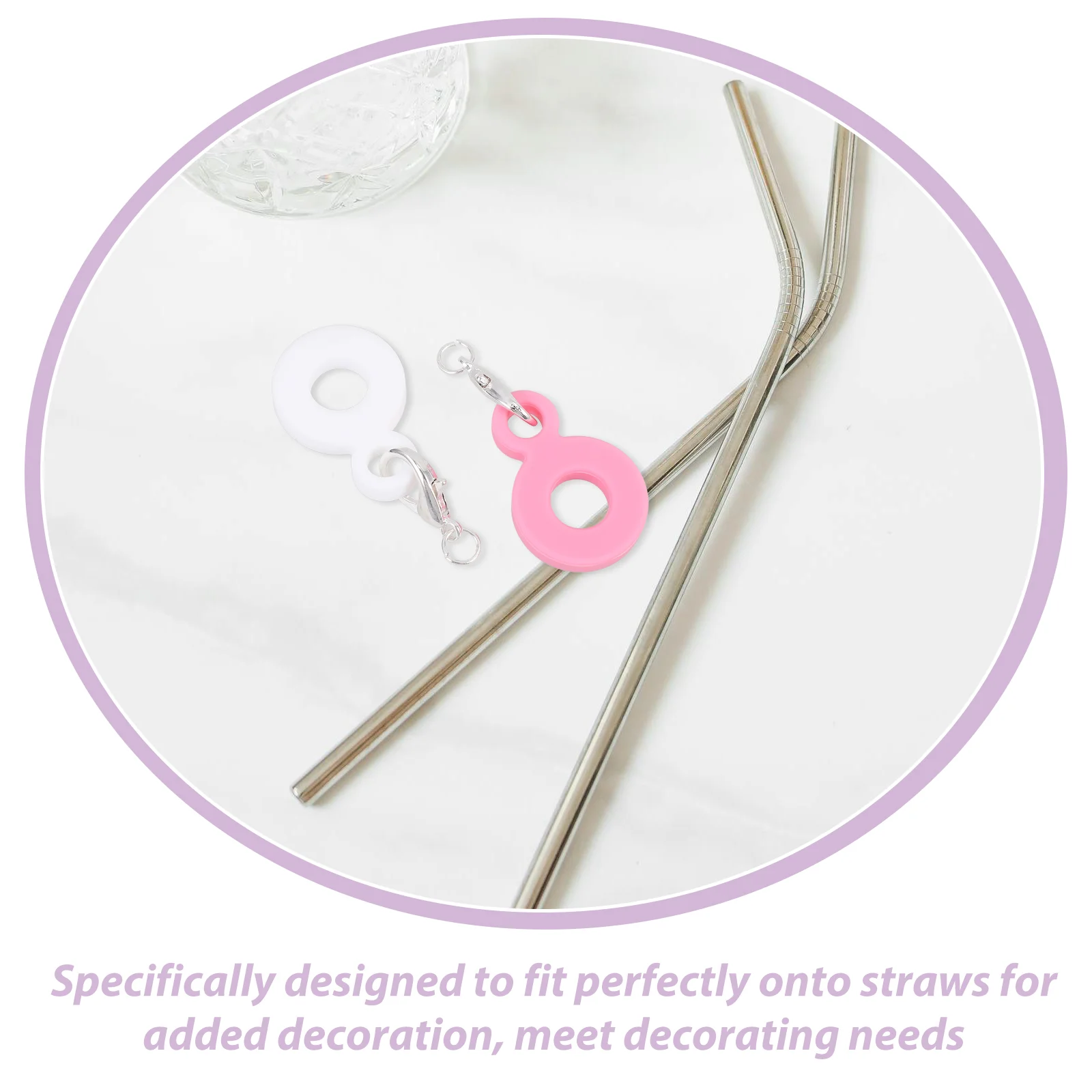 Breloques en silicone pour tasses à eau, ornements de paille, poignée, pointe d'insertion, adaptateur de prise, pendentif, décor de boissons ouvertement mignon, 4 pièces