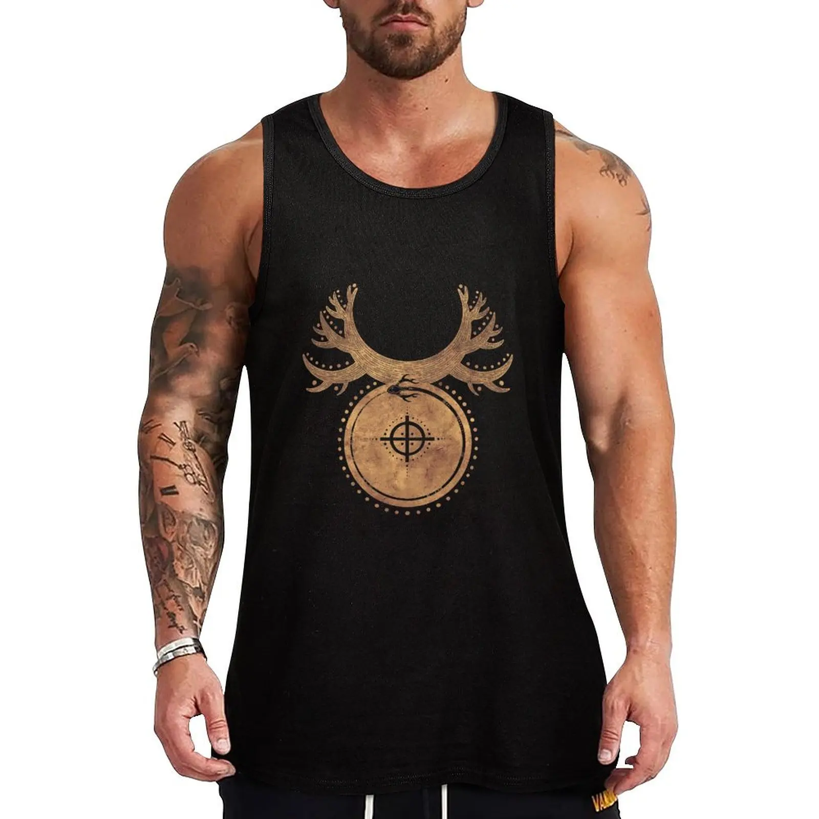 Horned God Symbol Tank Top sports clothes for men men clothes sleeveless shirt man Men's cotton t-shirt