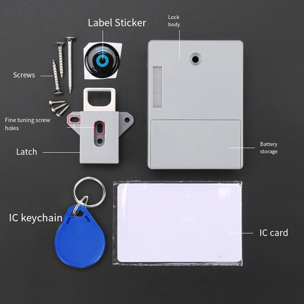 Invisible Drawer Lock Smart Sensor Punch-free RFID Card Hidden Lock Keykob Digital Lock DIY For Cabinet Wardrobe Easy To Install