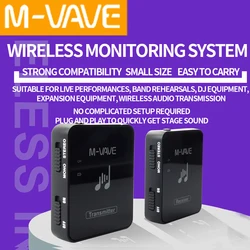 M-VAVE Wireless Monitoring System Ear-return Air Bridge Stage Band Performance Live Streaming Rehearsal One to Multiple