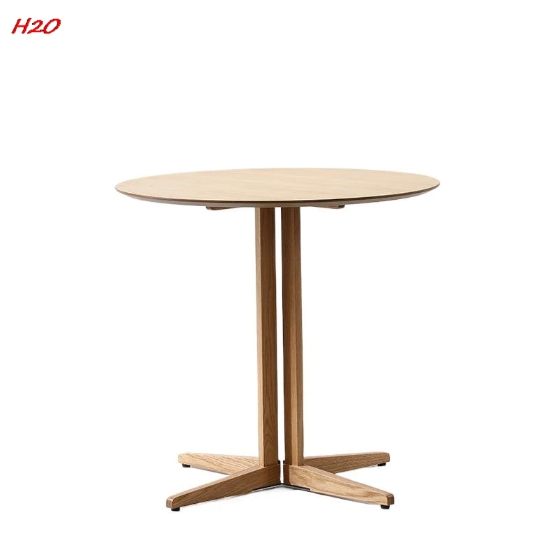 H2O Walnut Round Table Raw Wood Dining Table Fashion Reception Room Reception Cafe Milk Tea Shop Meeting Room Table Hot New