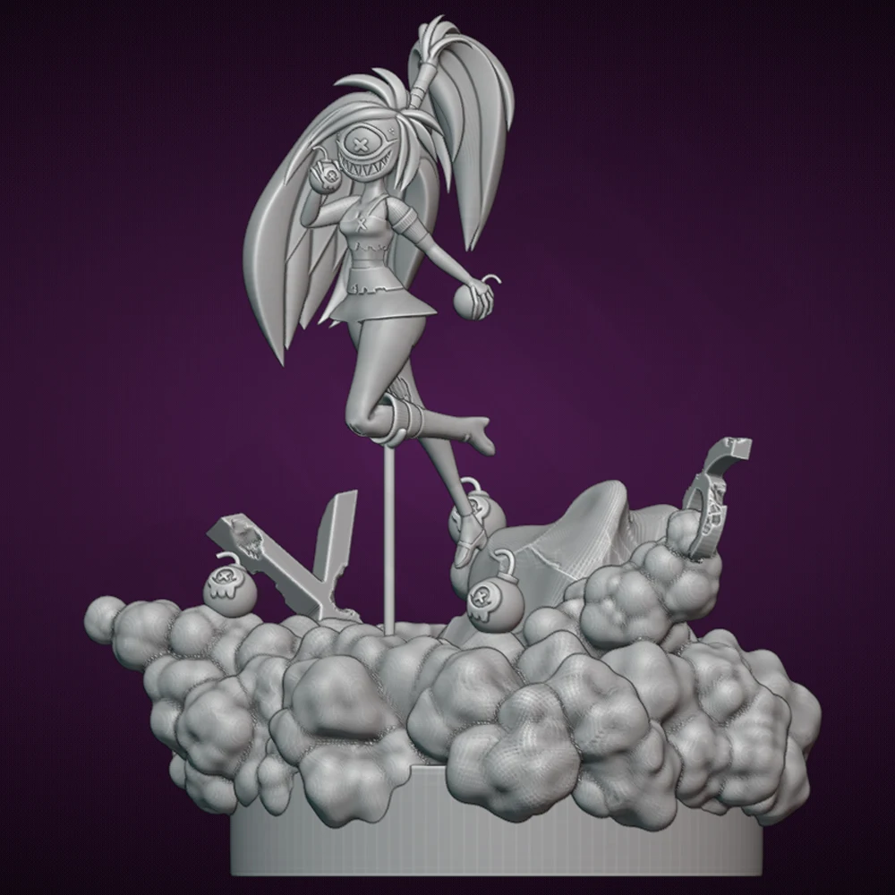 

1/24 One Eyed Girl Anime Resin Figurine Toy Unpainted GK Doll Unassembled 3D Print Assembly Miniature Reduction Statue Toy