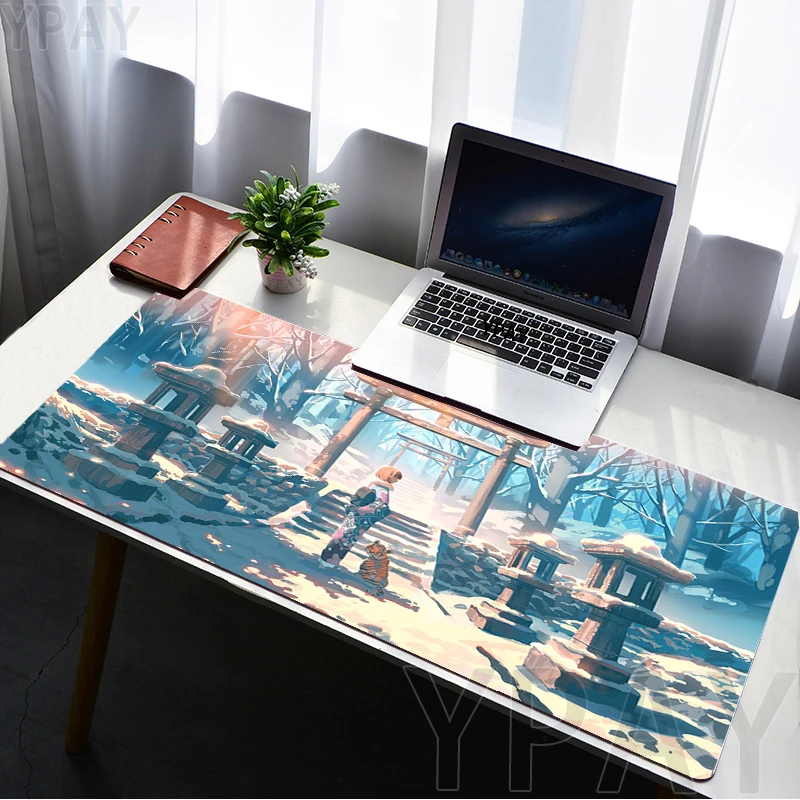 Torii Large Mouse Mat Gaming Mousepad Big Gamer Mousepads 39.3x19.6in Rubber Keyboard Mats Japanese Art Desk Pad HD Mouse Pads