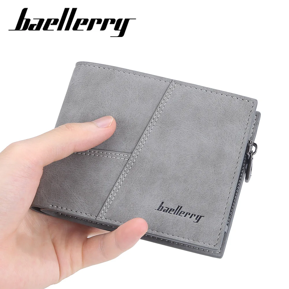 Baellerry Hohe Qualität Luxus Männer Brieftaschen Kleine Kurze Münzfach Männlichen Geldbörse Marke Karte Halter PU Leder Männer Brieftaschen