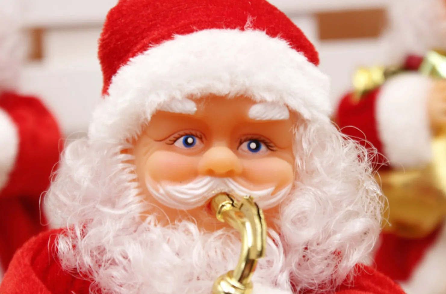 Christmas Electric Santa Claus Toys Kids Cartton Musical Instruments with Music Xmas Doll Decoration Gift for Children