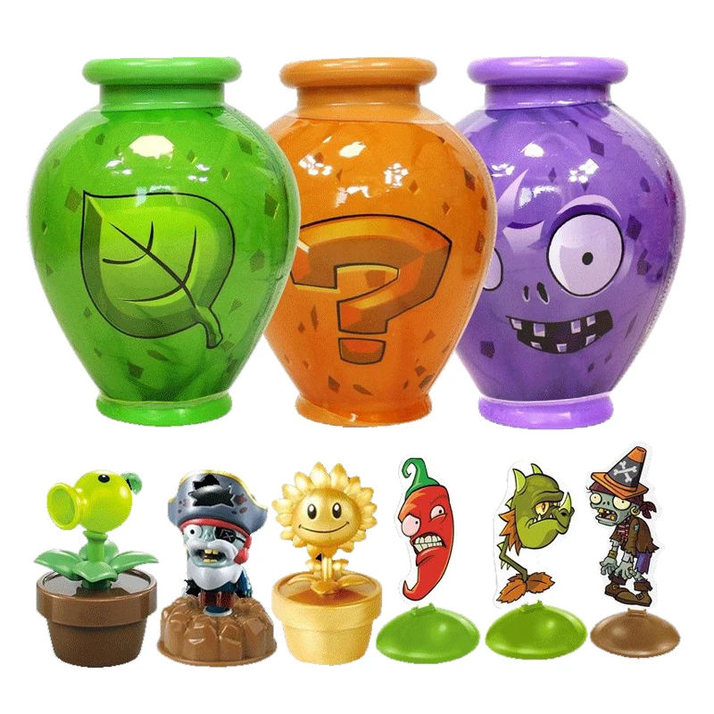 Genuine 12 Style Plants VS Zombies 2 Surprise Box Jar Set Toys Peashooter SunFlower Pharaoh Zombie Game Figure Doll Model Toys