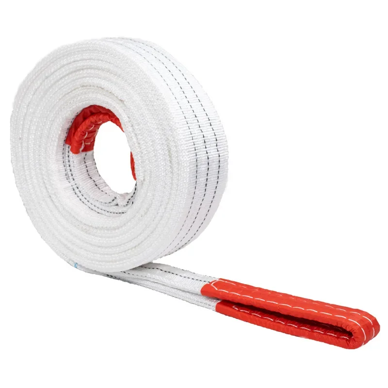 

National standard white flat lifting belt thickened 5 tons 6 meters 3 tons 8 meters 2 tons industrial crane with trailer rope
