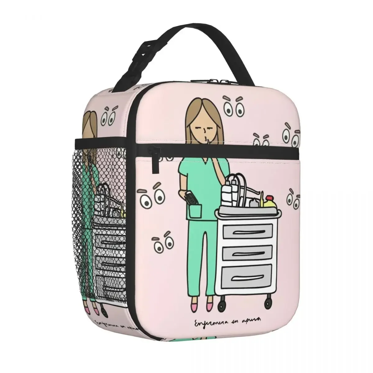 Enfermera En Apuros Portable Lunch Box Women Waterproof Doctor Nurse Thermal Cooler Food Insulated Lunch Bag Children Student