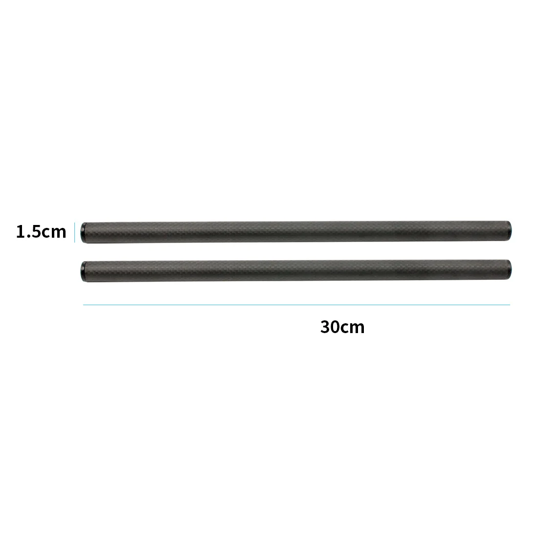 2Pcs 15mm Carbon Faser Rohr Stange 10cm 15cm 25cm 30cm 40cm für Dia 15mm Rod Rail System Follow Focus Kamera Käfig Kit Zubehör – Detail 20
