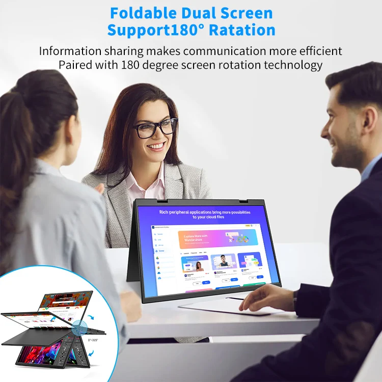 

14 Inch IPS Double Screen Portable LED Backlit Monitor with HD and Type C Interfaces Dual Portable Monitor