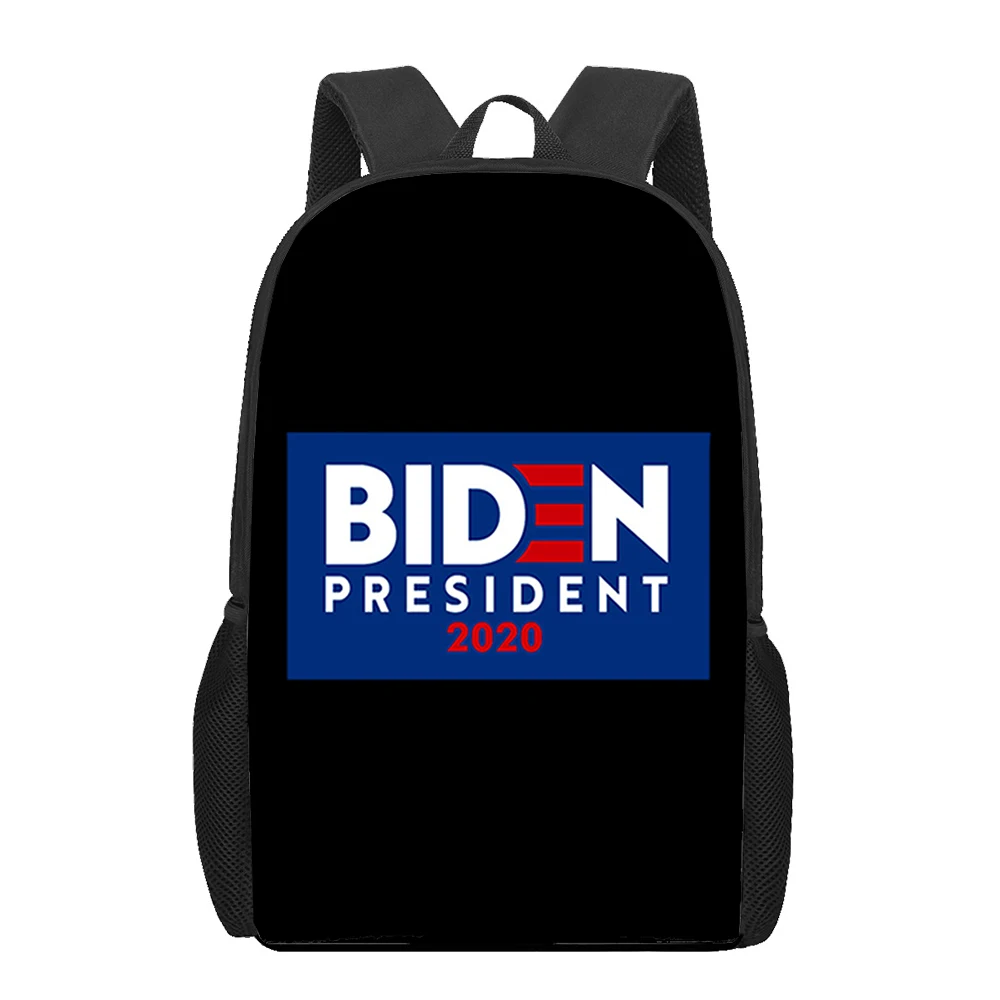 Joe Biden-mochila escolar con estampado 3D para niños, morral de gran capacidad para estudiantes, 2020