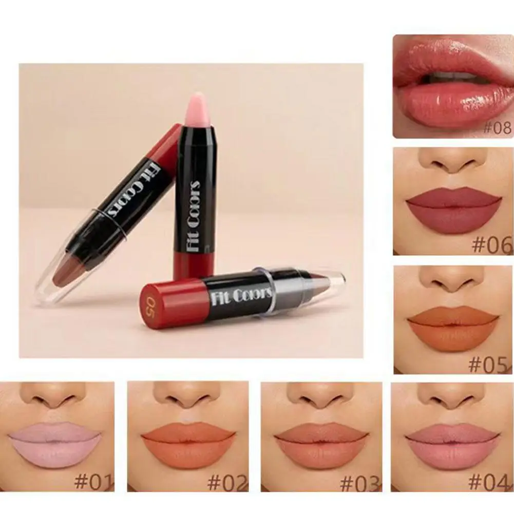 Velvet Lipstick Smooth Lip Liner Pen Makeup Waterproof Smudge-Proof Contouring 3D Lip Stick Pencil Nude Brown Lip Tint Cosmetic