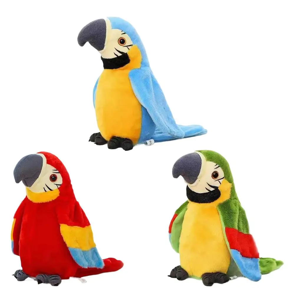 Cute Electric Talking Parrot Plush Toy Speaking Record Repeats Waving Wings Electroni Bird Plush Toy Bird Repeat What You Say