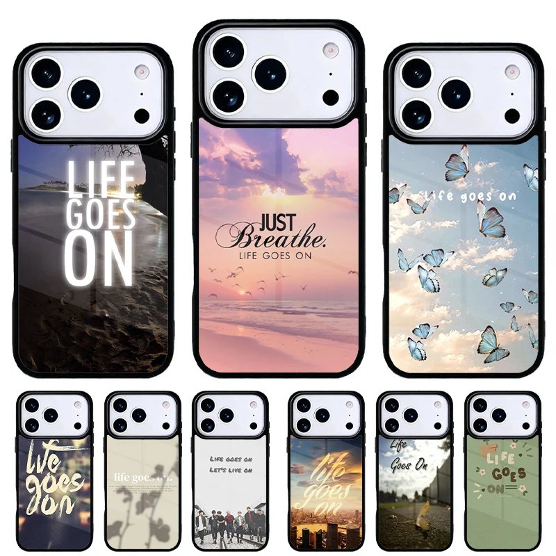 Funda para iPhone Pro Max Life Goes On, carcasa trasera