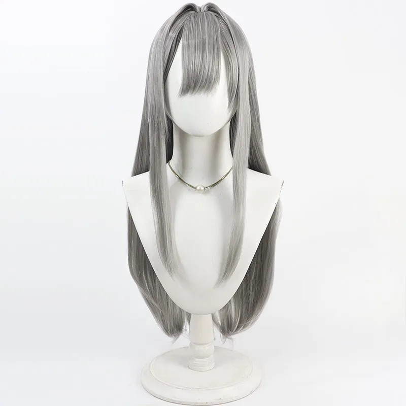 Jogo Scarlet Cosplay Peruca Prata Cinza Longo Cabelo Liso Para Comicon Party Adulto Mulheres Homens