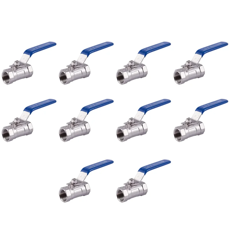 

A53Q-10Pcs 1/2 дюйма шаровой кран с рычагом с внутренней резьбой из нержавеющей стали