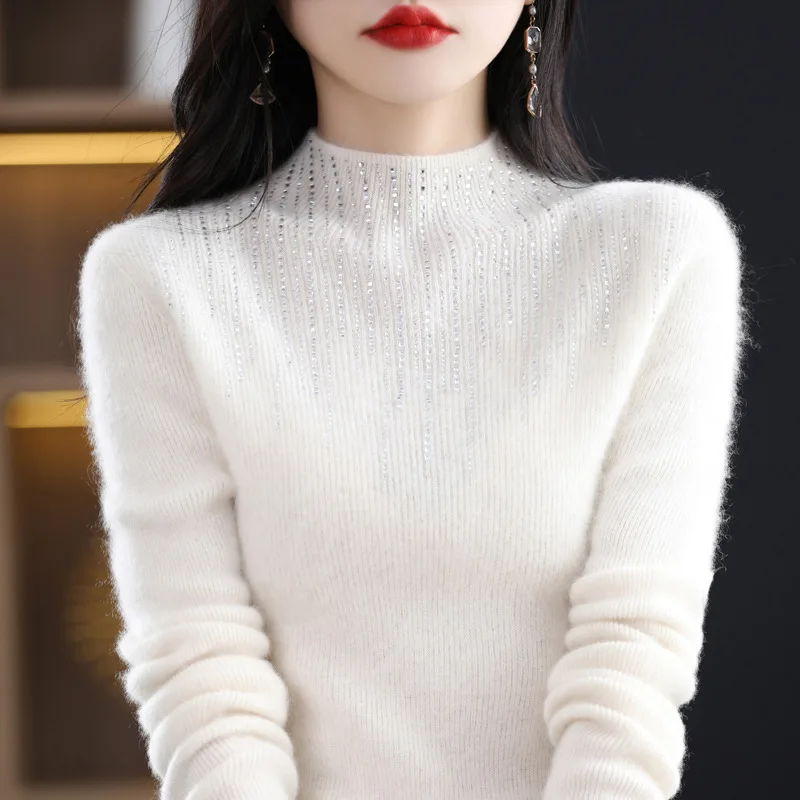 Middle Aged Mother Women\'s Knitting Pullover Sweater 2023 Autumn/Winter Fashion Loose Ladies Comfortable Pull Femme Sweater Top