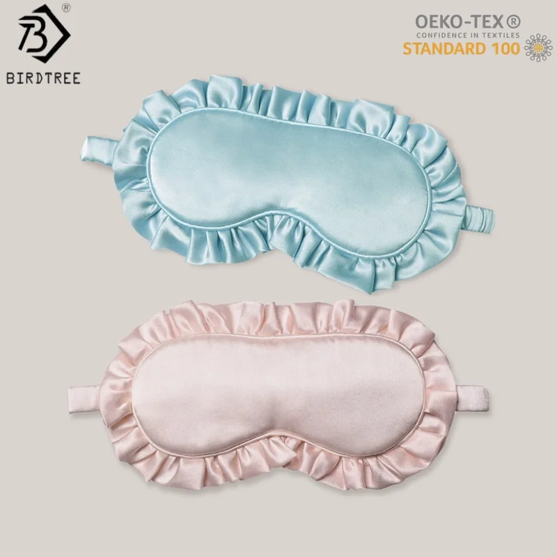 Birdtree,OEKO-TEX,19MM 100% Silk Eye Patch Shading Sleep Eye Mask,Solid Soft Travel Relax Cover Eyeshade,2026 New A61314JF