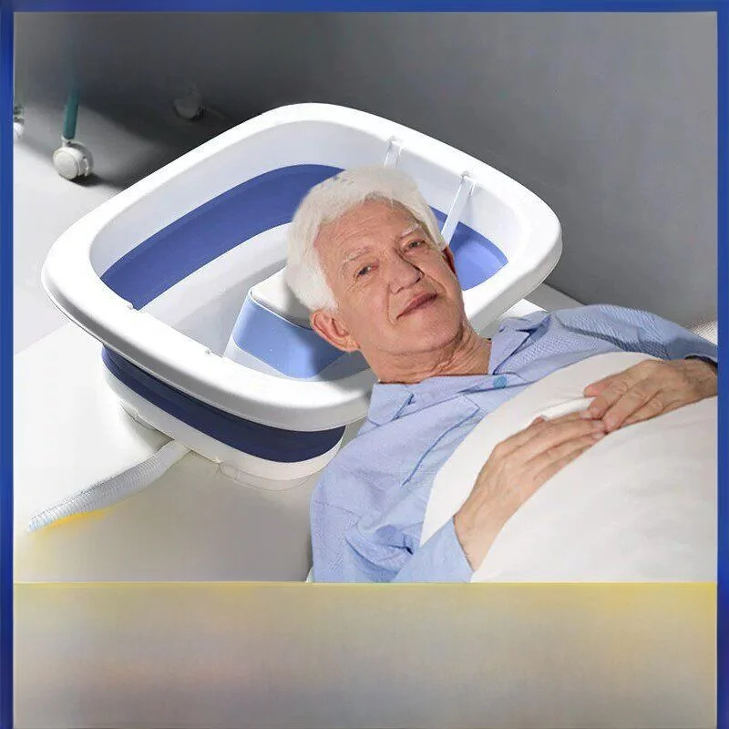 

Elderly Care Bedside Hair Washing Basin Stackable Flat Lie Bed Patients Can Wash Hair without Bending Waist Convenient Tool