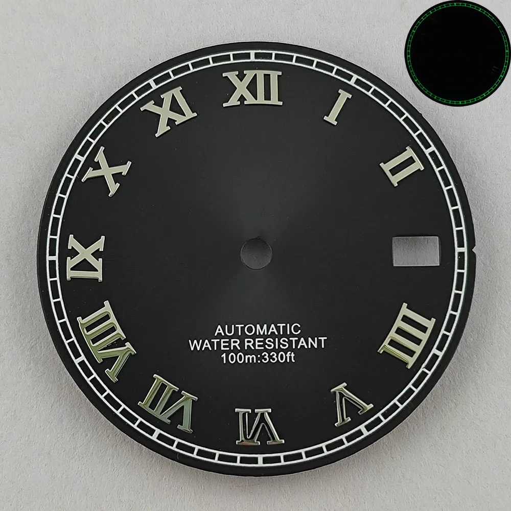 Quadrante dell'orologio da 29 mm Quadrante NH35 Quadrante con indice romano C3 Quadrante marrone/rosa/blu/conchiglia adatto per movimento NH35