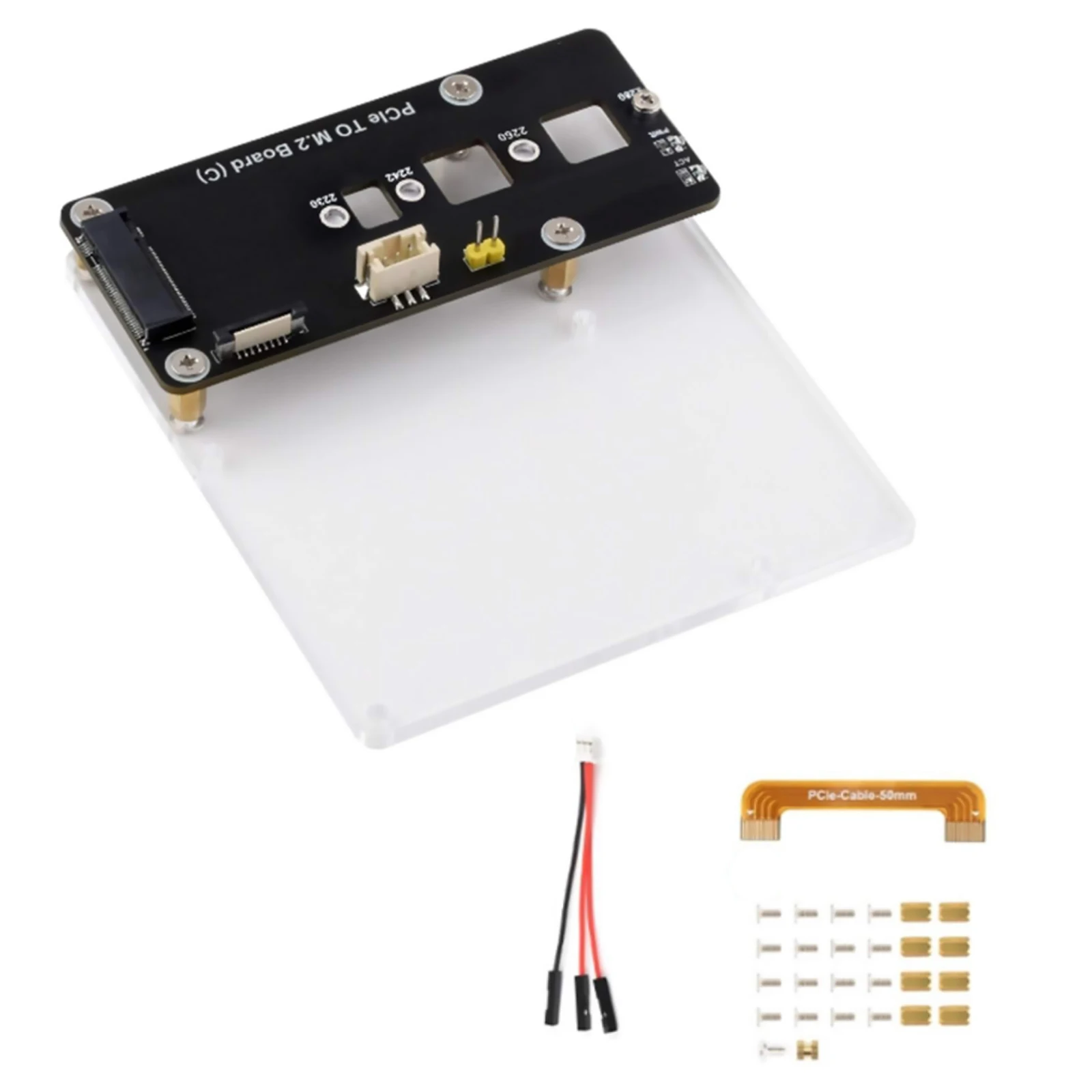 Placa adaptadora PCIe a M.2 NVMe SSD (C) HAT para Raspberry Pi5 Gen2 Gen3 2260 2280