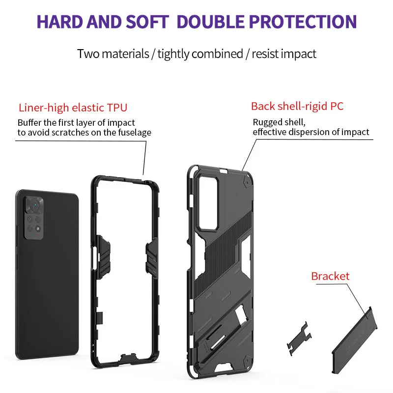 For Xiaomi Redmi Note 11 12 Pro 4G Shockproof Armor Phone Case For Redmi Note 11S 11E PRO 5G Anti-Fall Protect Back Cover Case