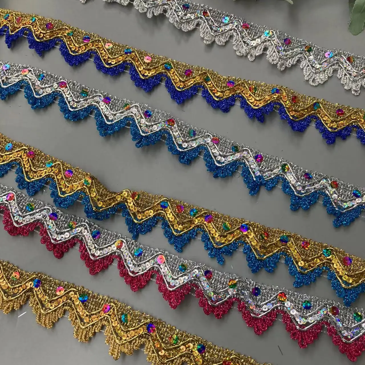 1 Meters 3.8cm Red Blue Golden Silver Silk Ribbons Webbing Handmake Diy Craft Lace Trims Dresses Curtain Sewing Accessory Flower